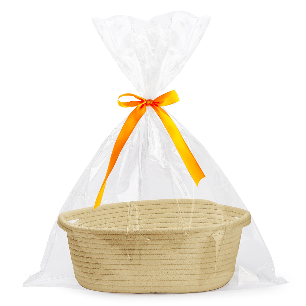 Pro Goleem small woven basket with gift bag and ribbon for easy gifting