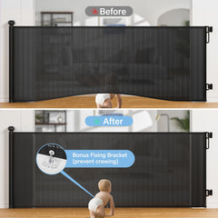 PRObebi gate demonstrates easy stair installation with adjustable brackets.