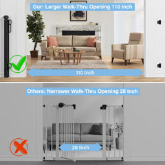 PRObebi retractable gate stands 34 inches tall for safe containment of child and pet.