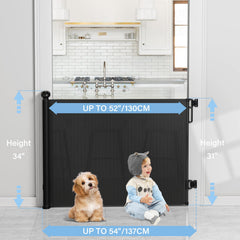 probebi retractable gate for doorways enables one-handed operation.