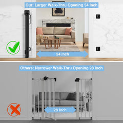 PRObebi retractable gate showing no bottom rails to reduce trip hazards