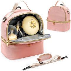 ProCase breast pump bag top compartment holds pumps and accessories for easy travel.