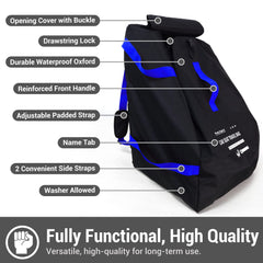 ProFaster foldable car seat bag with built-in pouch for compact storage