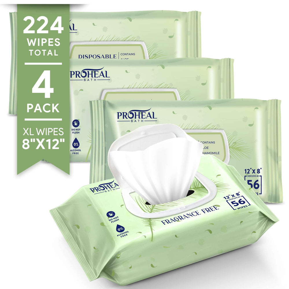 ProHeal X Large Wet Wipes package front for quick, on-the-go cleansing.
