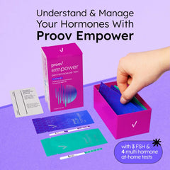 Proov Empower FSH strip for monitoring ovarian activity at home.