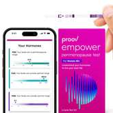 Proov Empower Perimenopause test kit cover for at-home hormone tracking and planning.