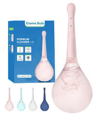 PropoDusche anti back-flow enema bulb in pink for safer cleansing.