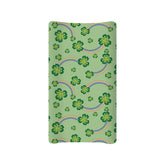 Psesaysky Green Leaf Rainbow changing pad cover on a contour mat, soft and breathable for baby's comfort.