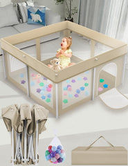 Ptcide foldable playpen 50x50 demonstrates instant three-second setup for busy parents