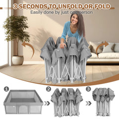 Ptcide playpen with breathable mesh sides for airflow