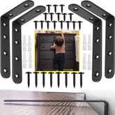 PTKSZGT furniture anchors 4-pack brackets securing a shelf to wall for child safety.