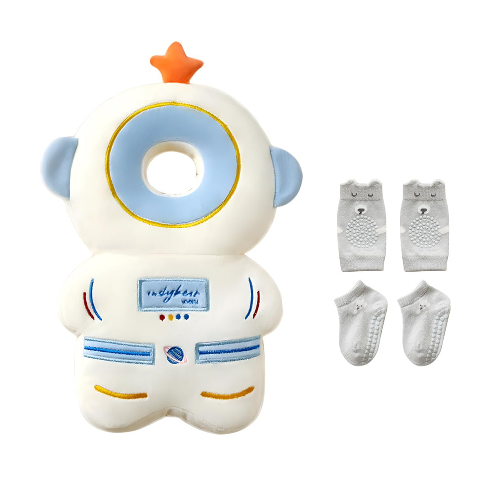 Pucmaoci baby head protector backpack astronaut front view for safer play