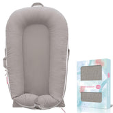 Pucmaoci corduroy baby lounger cover on DockATot Deluxe+ grey; precise fit