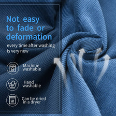 Machine-washable, durable corduroy fabric preserves color and shape.