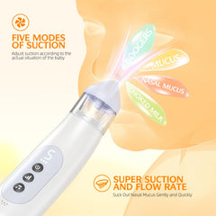 Pudult nasal aspirator anti-backflow design keeps secretions contained.