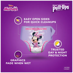 Pull-Ups Learning Designs Girls 2T-3T fade-on-wet graphics cue learning.