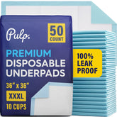 Pulp XXXL underpads folded for overnight protection and comfort.