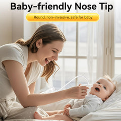 Pumpinose nose clearing action shows easy booger removal.