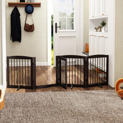 PUPETPO folding dog gate demonstrates compact storage and portable setup
