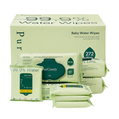 PurComfy unscented wipes in flip-top pack for gentle newborn care.