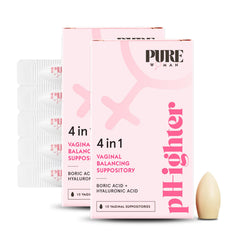 PURE WOMAN pH-ighter boric acid suppositories 10-count pack balanced vaginal pH.