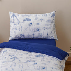 Pureant traffic cars comforter closeup highlighting soft, durable microfiber fill.