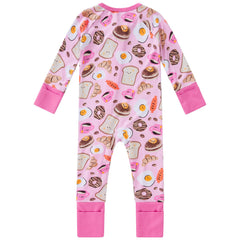 Pureborn sleeper 2way-zipper enabling quick middle-of-night diaper changes.