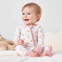 Pureborn bamboo sleeper with 2-way zipper for quick middle-of-night diaper changes.