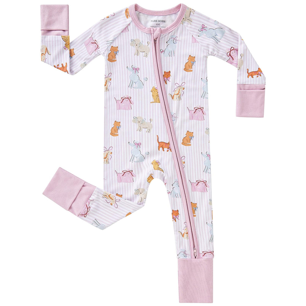 Pureborn bamboo sleeper fabric closeup shows ultra-soft, breathable viscose for gentle baby skin.