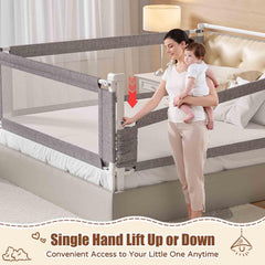 PurePapoose bed rail headboard rod adds extra stability along the upper edge.