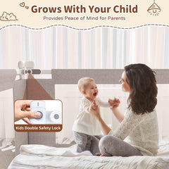 PurePapoose bed rail rounded edges help protect tiny fingers at bedtime.