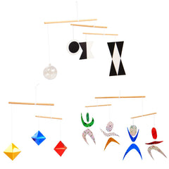 Purgano Montessori Mobile Munari with plastic ball encourages visual tracking and focus.