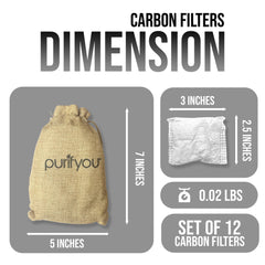 Purifyou activated carbon sachets for diaper pail reduce odors around baby care.