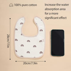 Enlarged feeding area on PurlHaven bib provides extra coverage while eating.
