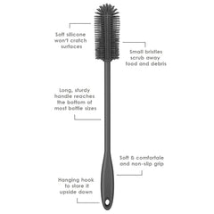 Purtribe bottle brush is dishwasher safe for easy cleanup.