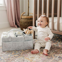 PUTSKA Baby Diaper Caddy with removable dividers for flexible storage