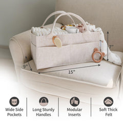 PUTSKA diaper caddy external pockets for quick item access