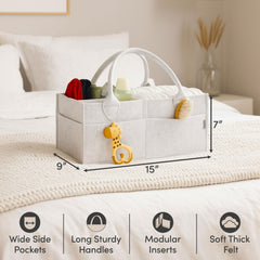 PUTSKA diaper caddy organizer with foldable lightweight handles for convenient use