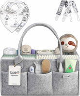 PUTSKA Baby Diaper Caddy Organizer front view showing organized changing station