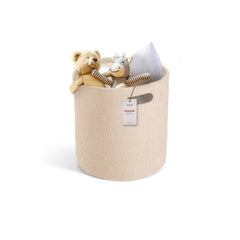 PUTSKA Basket round storage for clothes with sturdy handles, ideal as a nursery hamper.