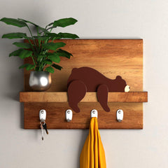 PUTSKA bear wall decor adds cozy woodland vibe to a nursery wall.