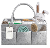PUTSKA nursery storage basket with diaper caddy keeps essentials within reach.