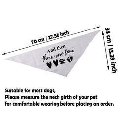 PWHAOO baby announcement bandana on white fabric for newborn or puppy welcome.