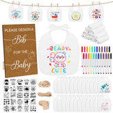 Pydeeirom wooden baby shower sign guiding a collaborative activity decor