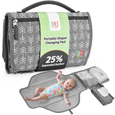 PZU portable changing pad opened to 28 by 22 inches for quick diaper changes.