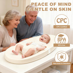 Qalvyn wipeable PU cover on changing pad for easy cleanup