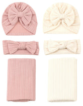 QandSweet newborn blanket pink beige for cozy swaddling and cute baby photos