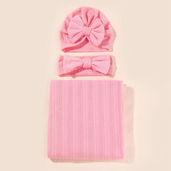 Soft cotton blend swaddle blanket from QandSweet for newborn photography warmth