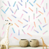 Qaxrocyn ombre sprinkle wall decal sheet 1 shows soft gradient confetti accents for calm bedroom walls