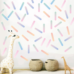 Qaxrocyn ombre sprinkle wall decal sheet 1 shows soft gradient confetti accents for calm bedroom walls